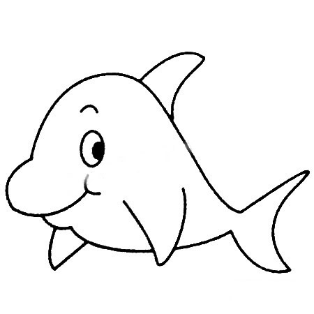 3张可爱的海豚简笔画