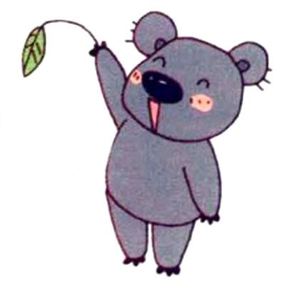 拿着一片树叶的考拉简笔画 拿着一片树叶的考拉简笔画