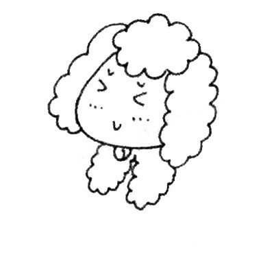 涂色的贵宾犬简笔画教程