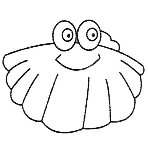 卡通可爱的贝壳简笔画