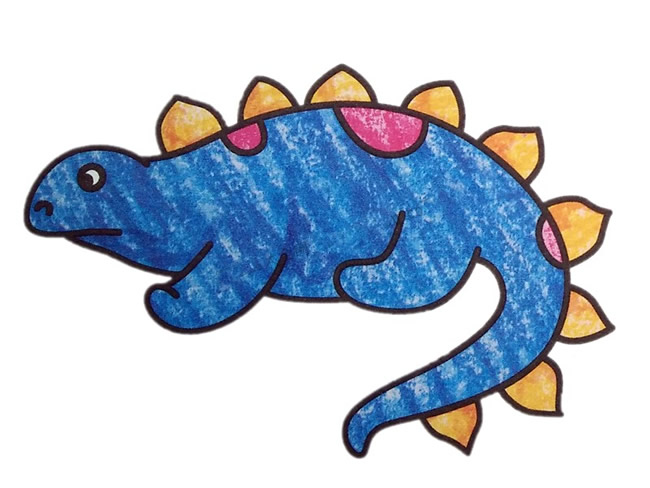 涂色的钉状龙简笔画