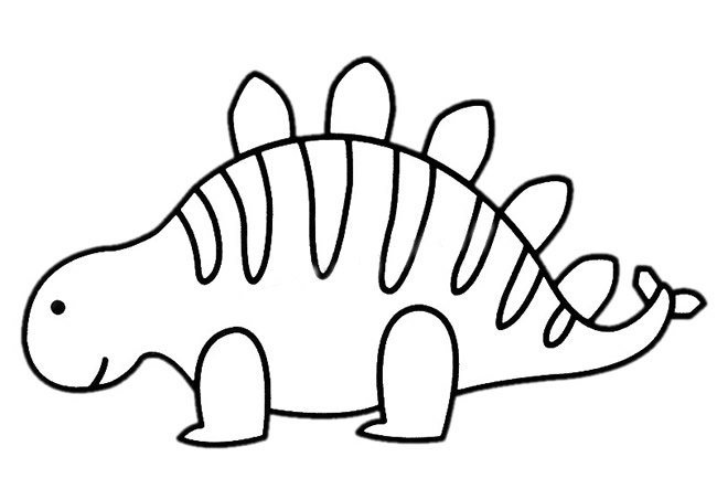 涂色的剑龙简笔画