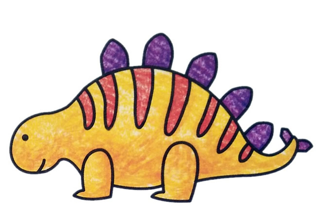 涂色的剑龙简笔画