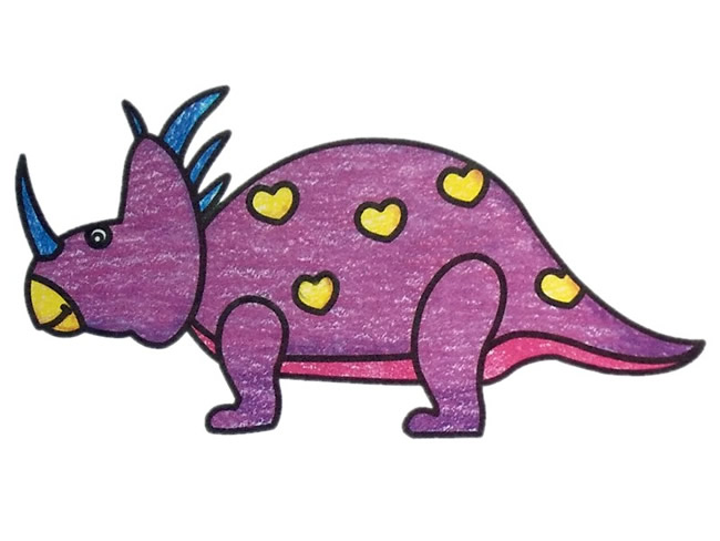 涂色的戟龙简笔画