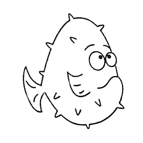 四步画一只简单的河豚 四步画一只简单的河豚