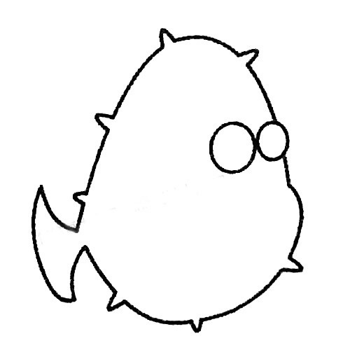 四步画一只简单的河豚 四步画一只简单的河豚