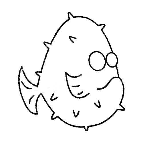 四步画一只简单的河豚 四步画一只简单的河豚