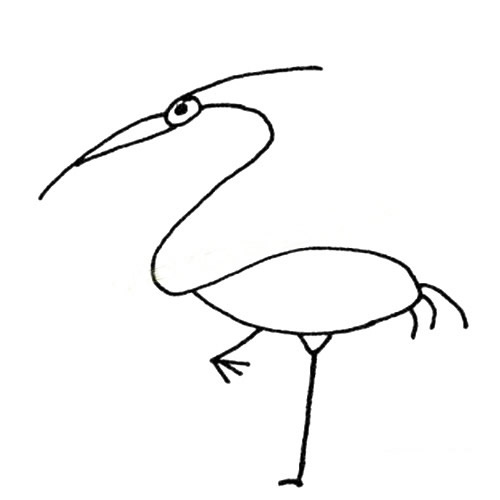 比较抽象的丹顶鹤简笔画