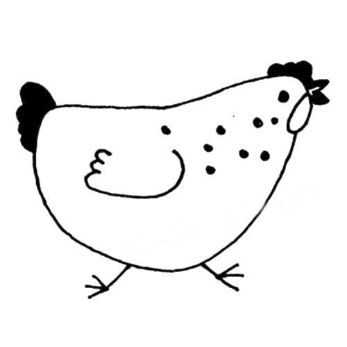 在散步的母鸡简笔画
