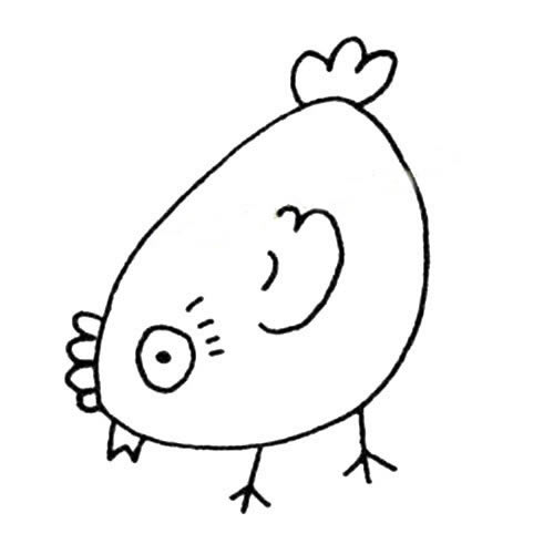 在啄食的母鸡简笔画