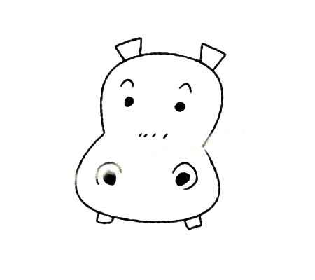河马怎么画 4步教你画简单的河马