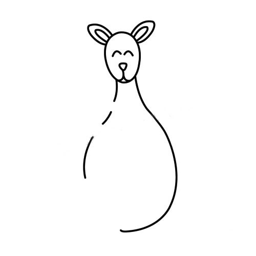 胖嘟嘟的袋鼠简笔画步骤