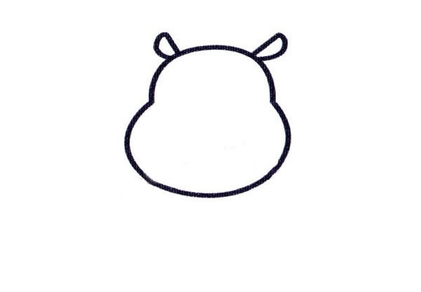 上色的卡通河马简笔画 上色的卡通河马简笔画