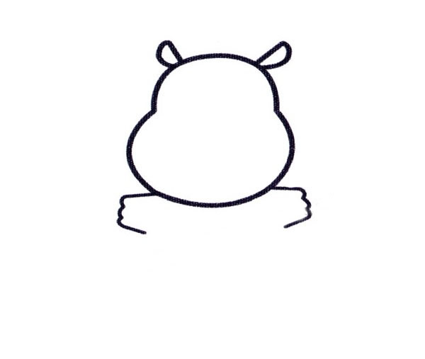 上色的卡通河马简笔画 上色的卡通河马简笔画