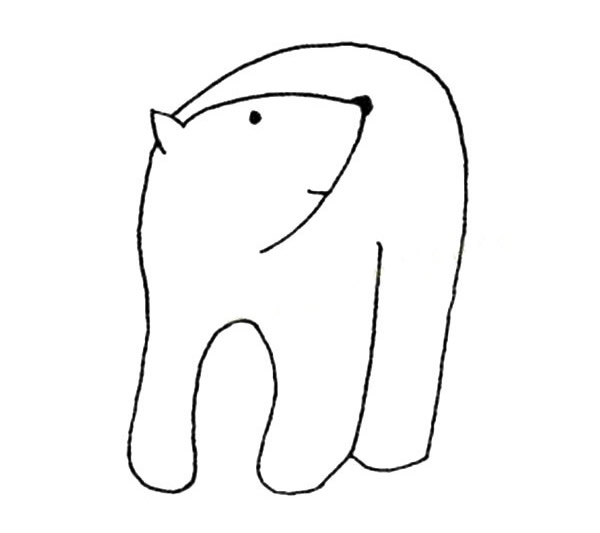 线条很少的北极熊简笔画