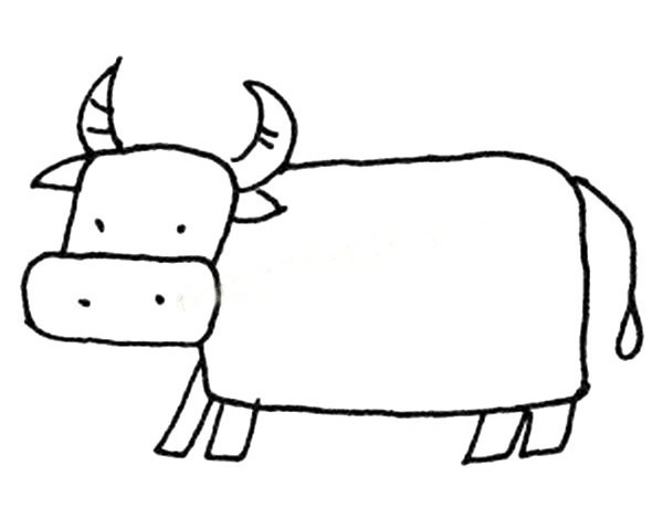 卡通的水牛简笔画