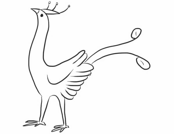 高傲的孔雀简笔画教程