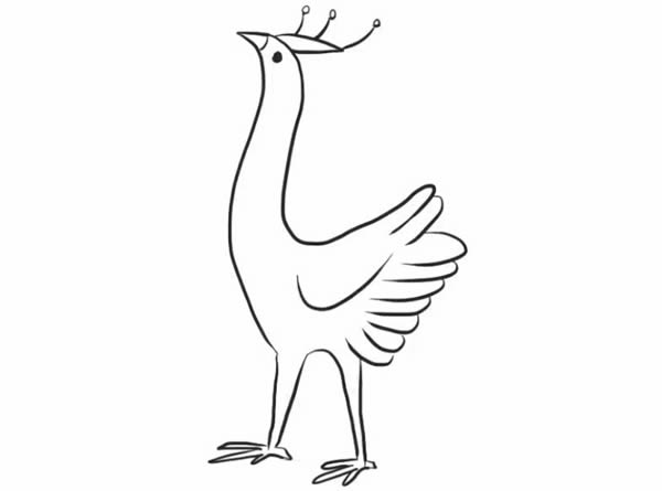 高傲的孔雀简笔画教程