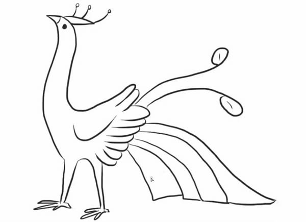 高傲的孔雀简笔画教程