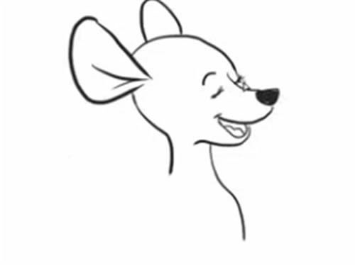 开心的袋鼠妈妈和宝宝简笔画