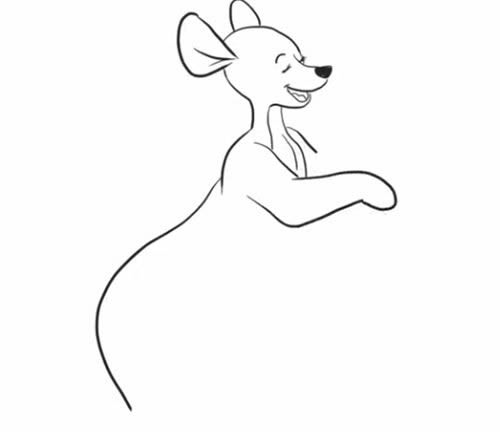 开心的袋鼠妈妈和宝宝简笔画