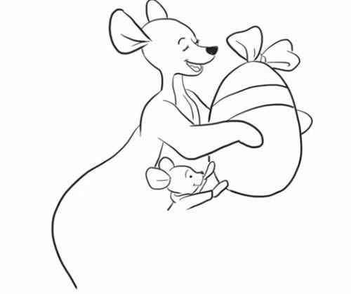 开心的袋鼠妈妈和宝宝简笔画