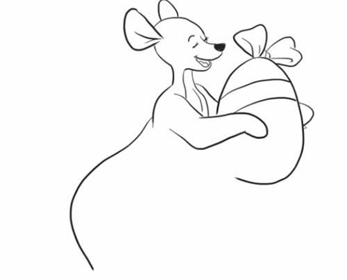 开心的袋鼠妈妈和宝宝简笔画