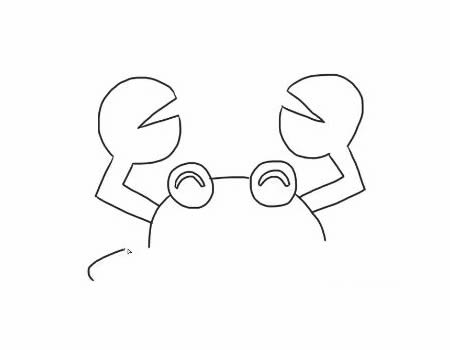 开心的卡通螃蟹简笔画步骤