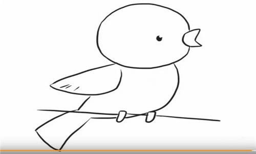 一只小黄鹂鸟的简笔画教程