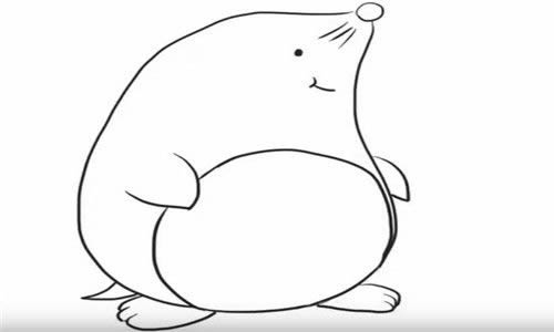 胖嘟嘟的小鼹鼠简笔画教程