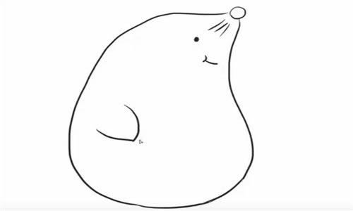 胖嘟嘟的小鼹鼠简笔画教程