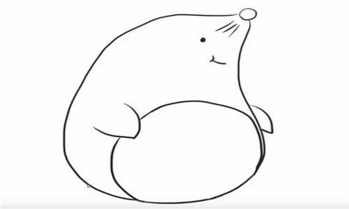 胖嘟嘟的小鼹鼠简笔画教程
