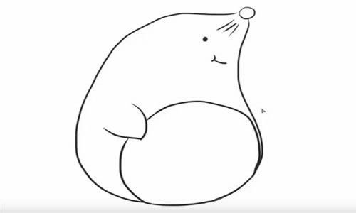 胖嘟嘟的小鼹鼠简笔画教程