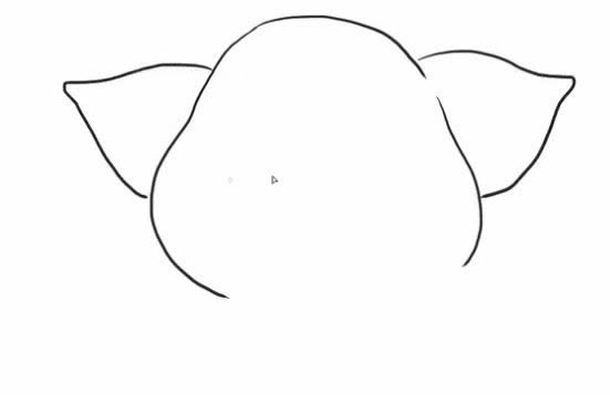 坐在地上大笑的小猪简笔画