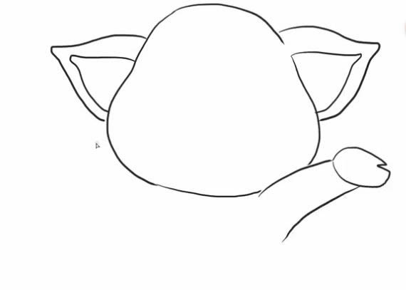 坐在地上大笑的小猪简笔画