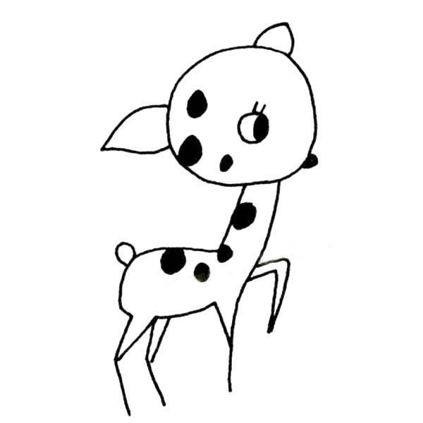 可爱的小梅花鹿简笔画