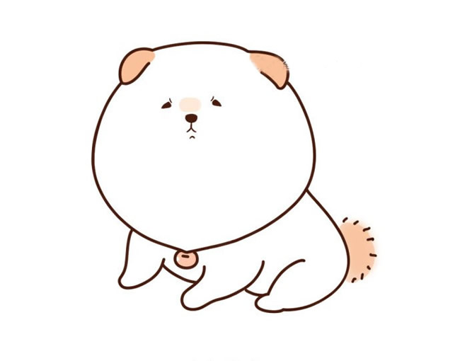 肥嘟嘟的小狗简笔画教程