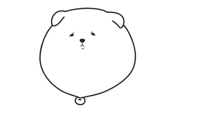 肥嘟嘟的小狗简笔画教程