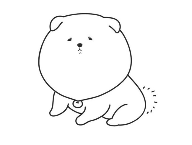 肥嘟嘟的小狗简笔画教程