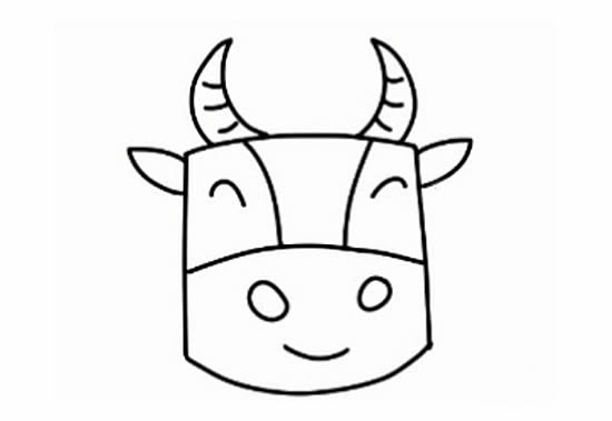 卡通的黄牛简笔画步骤教程
