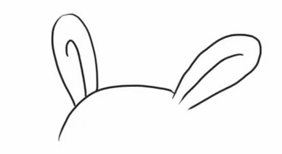 趴在地上的小兔子简笔画教程