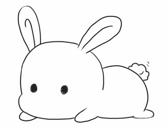 趴在地上的小兔子简笔画教程