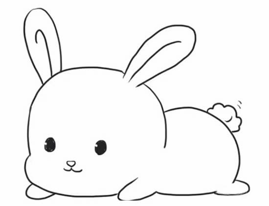 趴在地上的小兔子简笔画教程