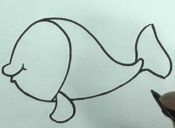 带颜色的可爱金鱼简笔画教程