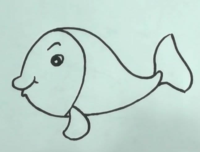 带颜色的可爱金鱼简笔画教程