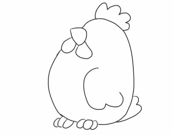 胖嘟嘟的母鸡简笔画教程