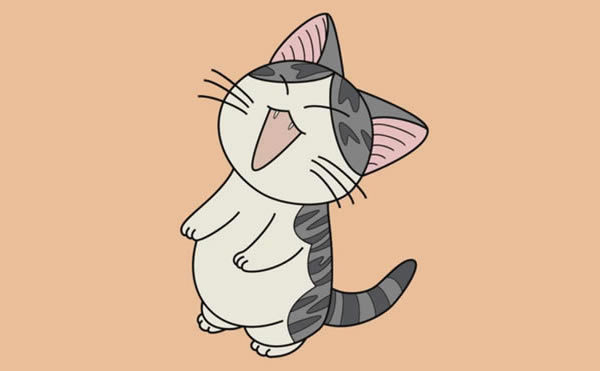 慵懒的小猫简笔画步骤教程