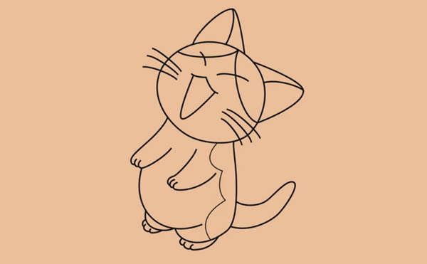 慵懒的小猫简笔画步骤教程