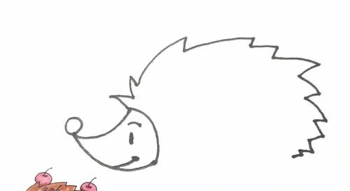 涂色的小刺猬简笔画教程