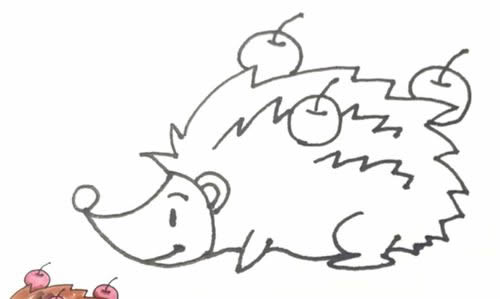 涂色的小刺猬简笔画教程